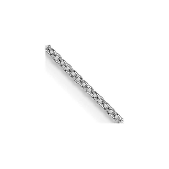 14k White Gold 14 inch .9mm Cable with Spring Ring Clasp Chain